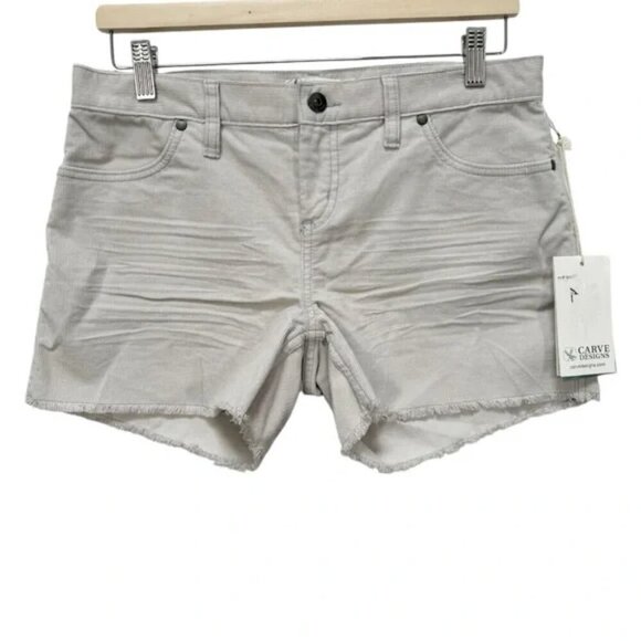 Carve Designs Oahu 4 inch Corduroy Shorts Gray Size 8 NEW - Picture 2 of 10